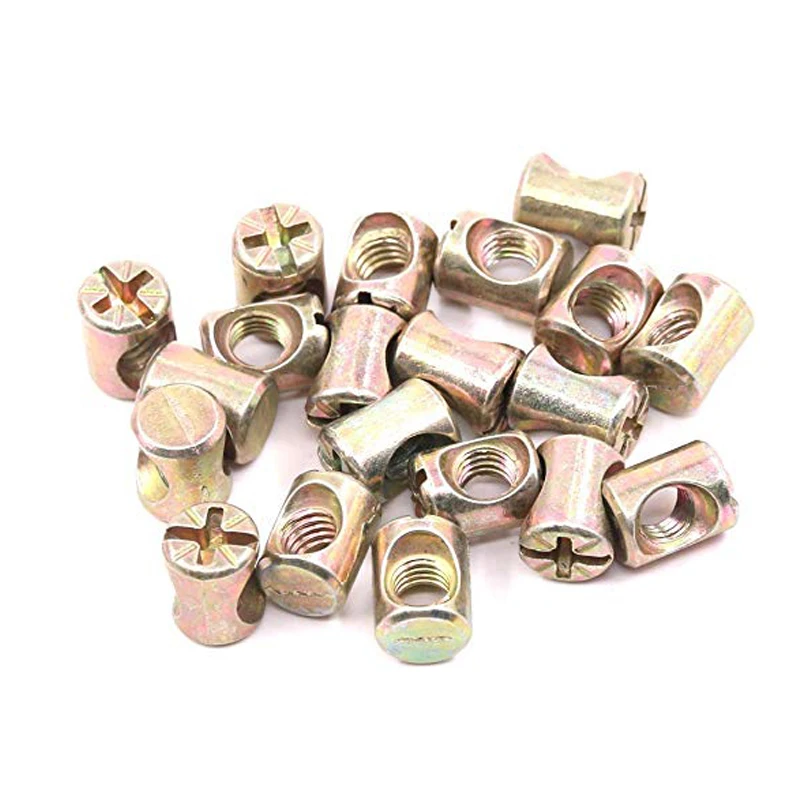 100Pcs Zinc Plated M6 Hex Socket Head Cap Screws Bolts Furniture Crib Bolts with M Barrel Nuts Assortment Kit 40 50 60 70 80 mm