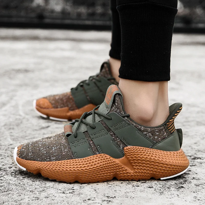 

2019 New Style Man Sneakers for Men Rubber Running Shoes Army Green Breathable Mesh Sport Shoes Male Female Women Sneakers