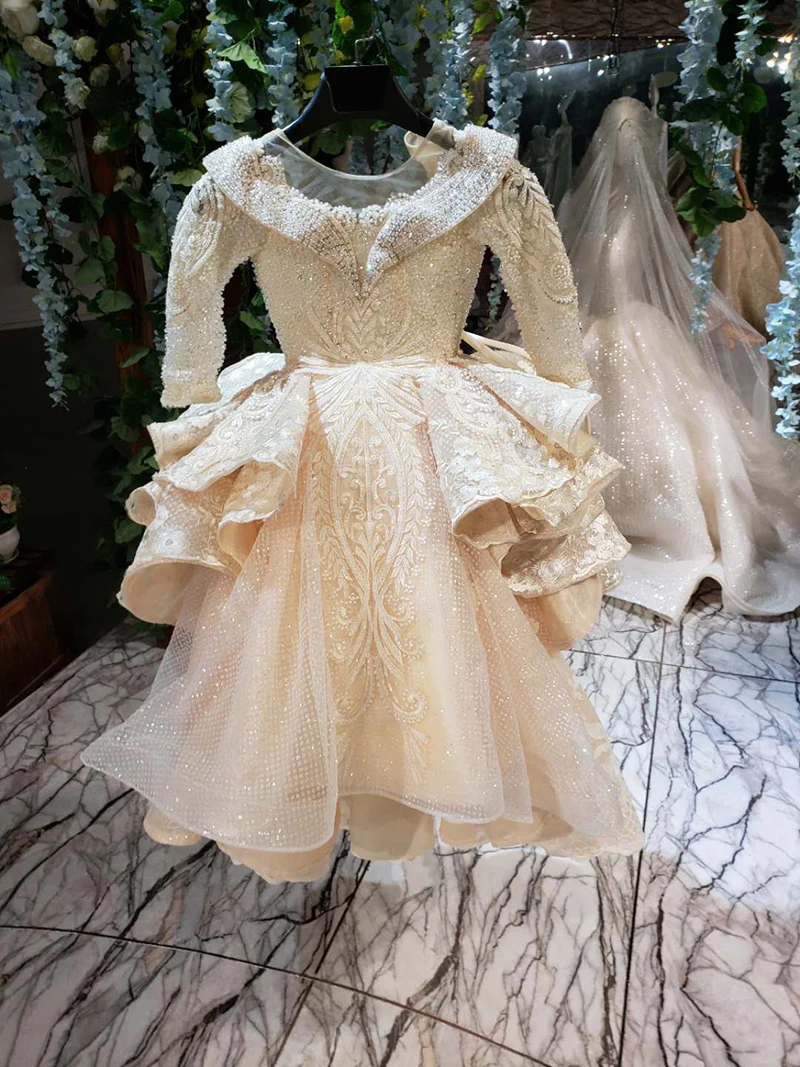 HTL046t/Красивые Платья с цветочным узором для девочек, коллекция 2019 года, платье с круглым вырезом и длинными рукавами для родителей и детей