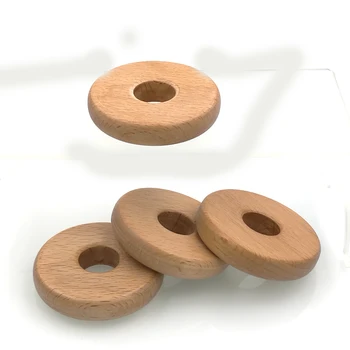 57mm Good quality 22g/pc DIY Natural beech Ring Teething Ring wheel round smooth jewelry accessory 2.2 inch 10pcs EA22