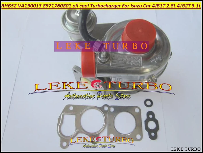 Turbo For ISUZU Car Engine 4JB1T 2.8L 4JG2T 3.1L RHB52 VA190013 8971760801 oil cooled Turbocharger with Gaskets