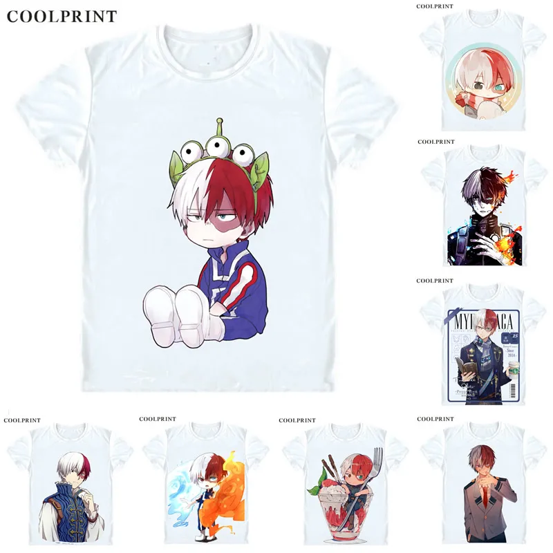 Футболка Todoroki Shouto Мужская Повседневная рубашка с принтом боку моя геройская