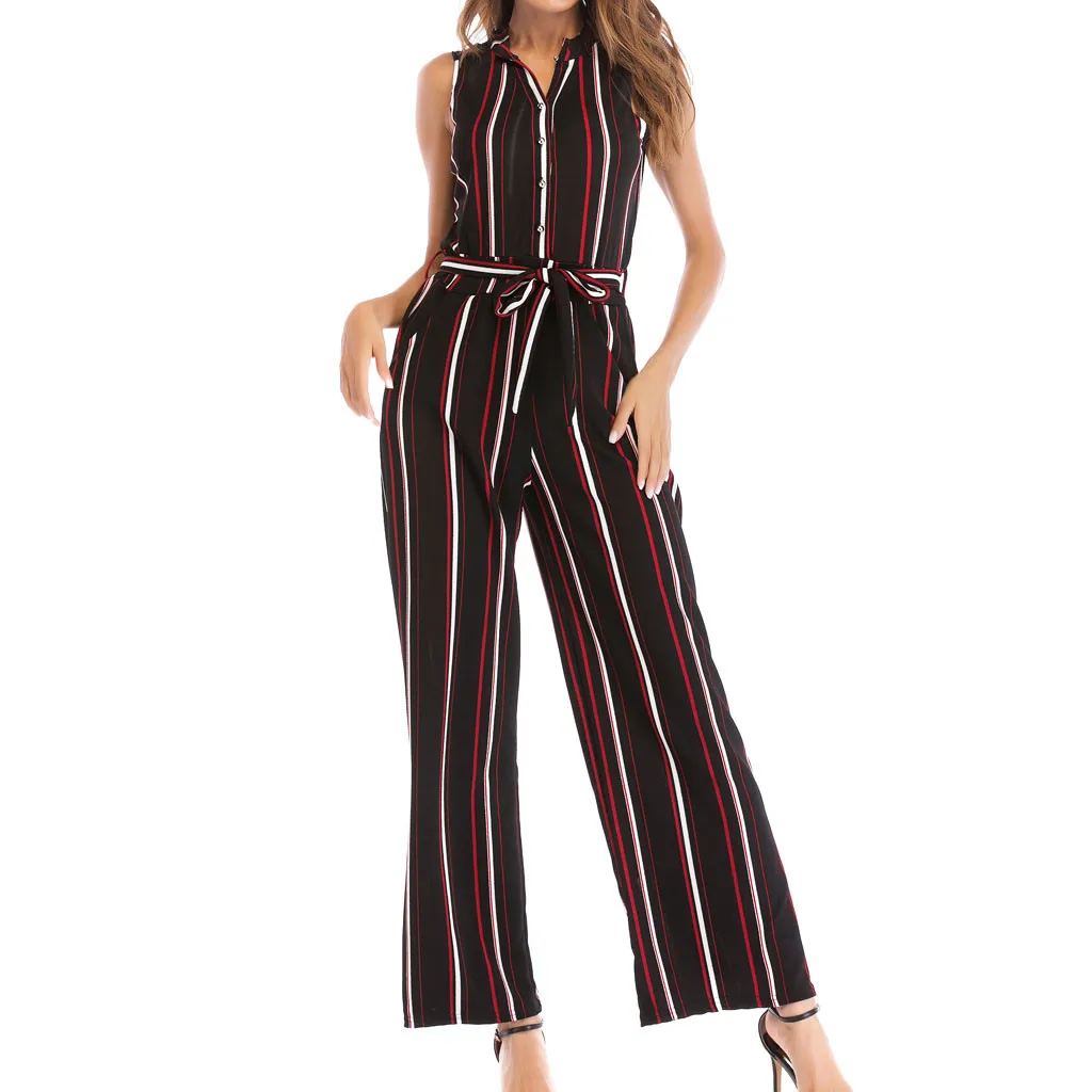 

women's suit jumpsuit Overalls for women bodysuit Women Sleeveless Loose Wide Leg Long Playsuit Casual Party Jumpsuit