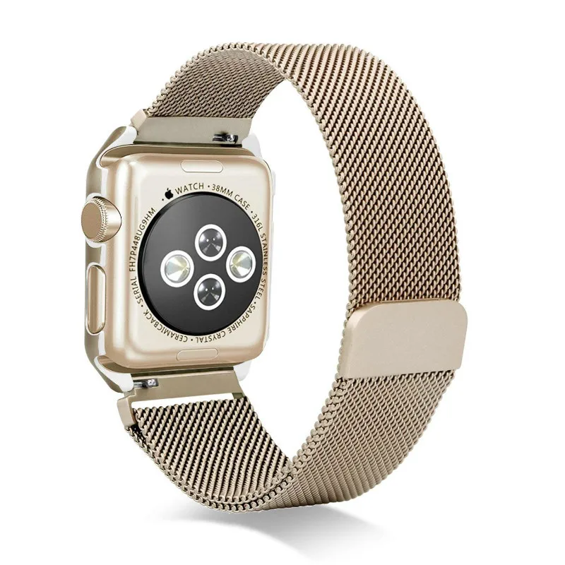 Миланская Петля из нержавеющей стали металлический ремешок для часов Ремешок для Apple Watch Series 5 1 2 3 4 42 мм 38 мм 44 мм 40 мм+ чехол для часов
