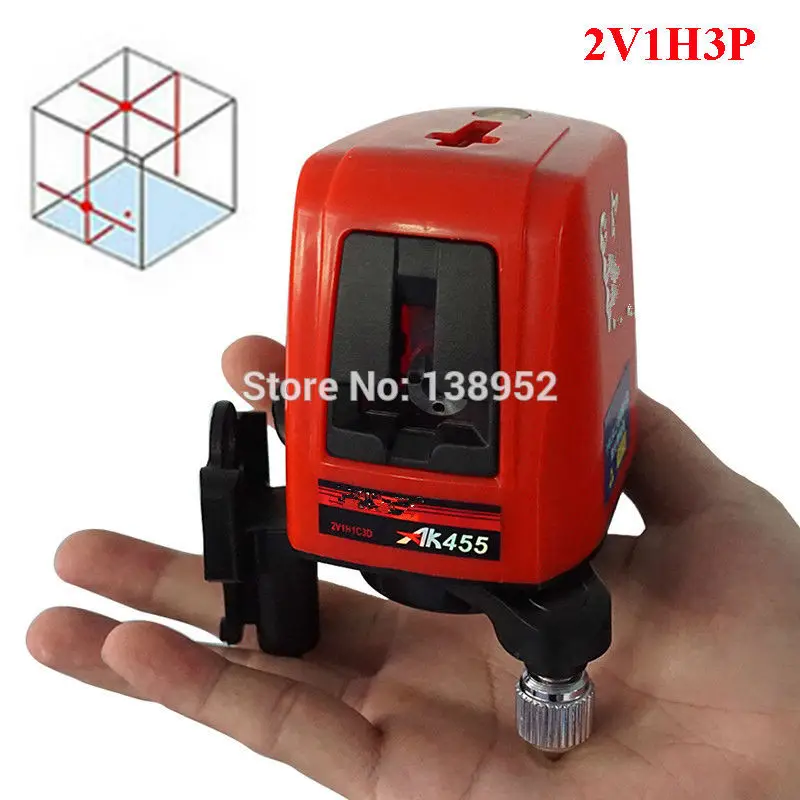 

360 degree Rotating Cross Laser Level 2V1H3P 3 line 3 point Self- leveling laser level meter can work outdoor Laser Level Tools