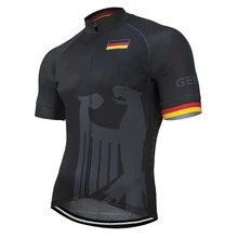 Nuevo Jersey de ciclismo negro transpirable de verano 2019 equipo alemán bicicleta carretera montaña ropa de ciclismo ropa de carreras(China)