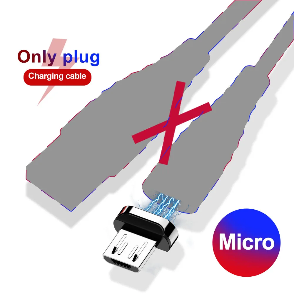 Магнитный Micro USB кабель Marjay 3A быстрое зарядное устройство для iPhone магнитное зарядное устройство usb type-C кабель синхронизации данных провода мобильных кабелей Microusb - Цвет: Micro Plug