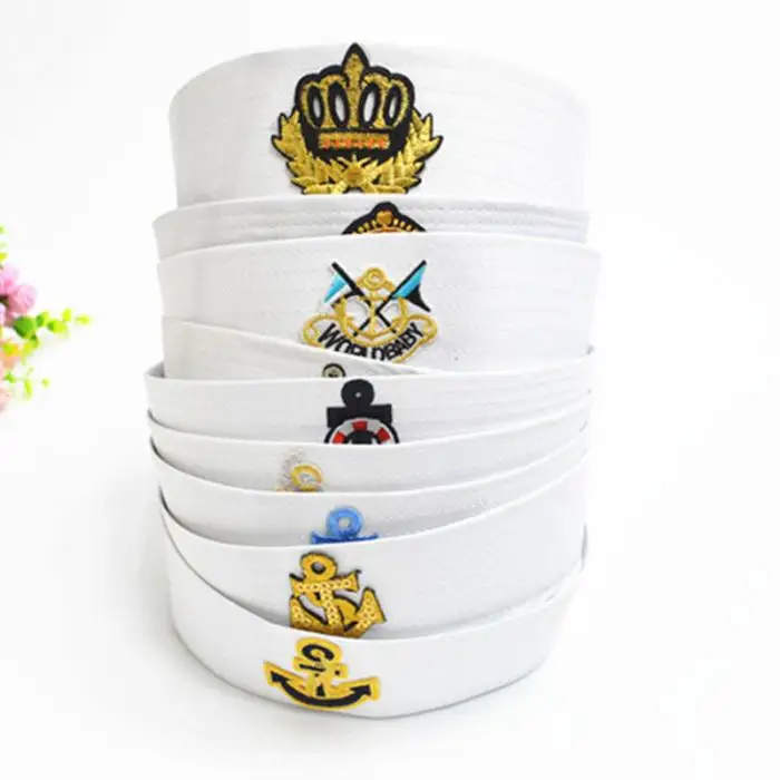 Взрослый Дети белый капитан, Мотрос шляпа армейские кепки военно-морские силы шапки с якорем морской лодке партии Косплей Костюм Детская шляпа