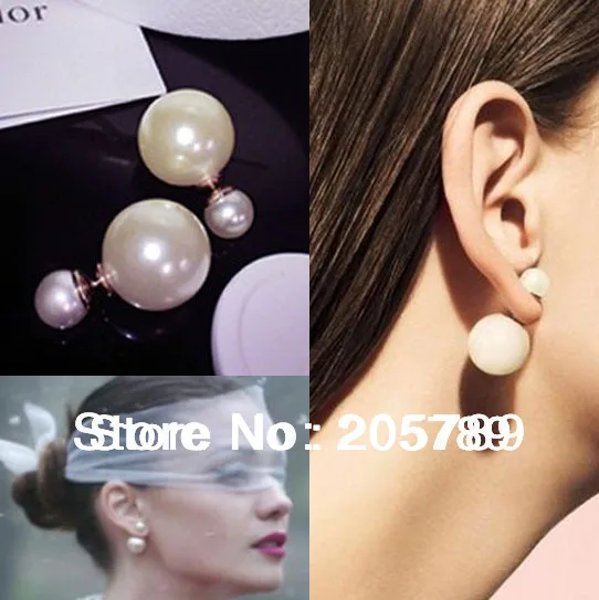 2014 12colors fashion brand women's pearl candy piercing statement