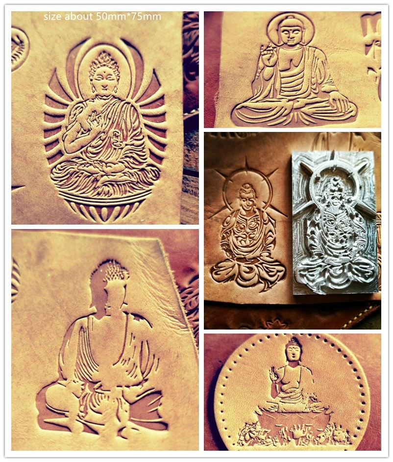 

Buddha series pattern Hand-work unique design leather working tools carving punches stamp craft leather with leather carving too