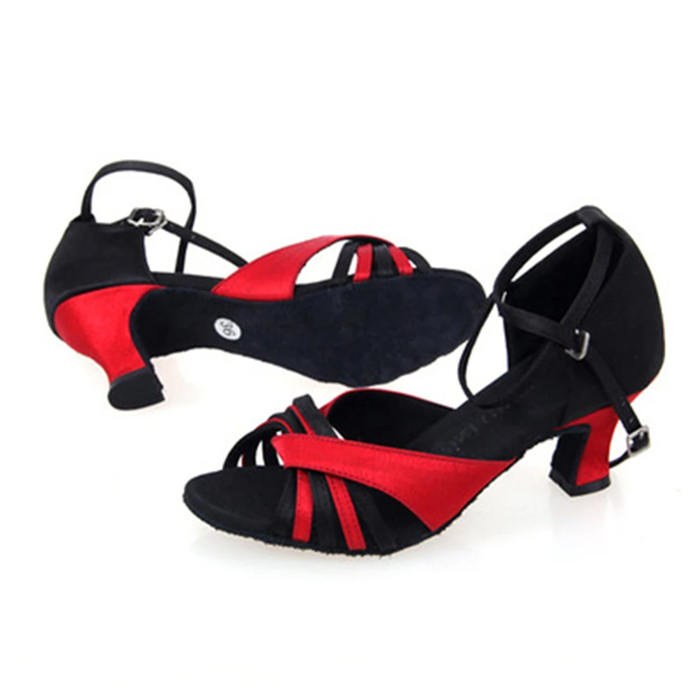 

NEW Bronze Black Satin Latin dancing shoes Salsa Party Ballroom dancing shoes Women's Rhinestone companionship shoes