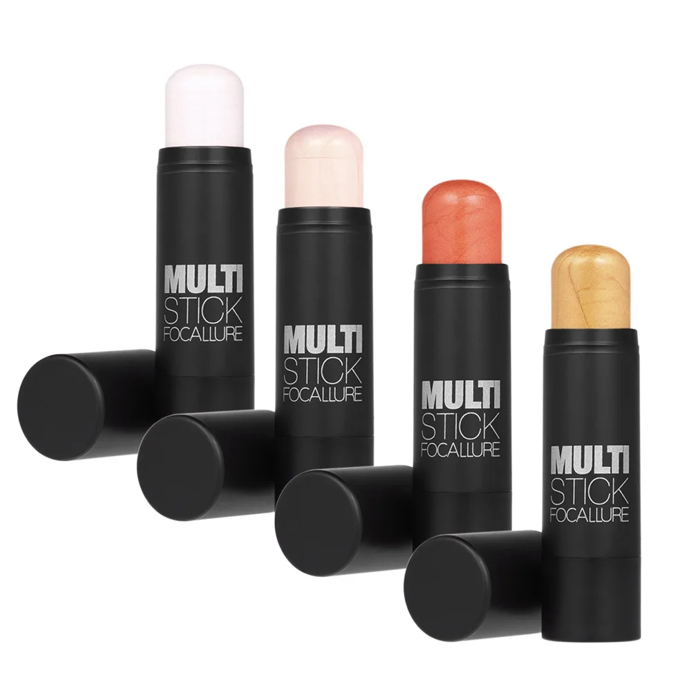 4pcs 4 Colors Face Contouring Makeup Shimmer Stick Highlighter Sticker
