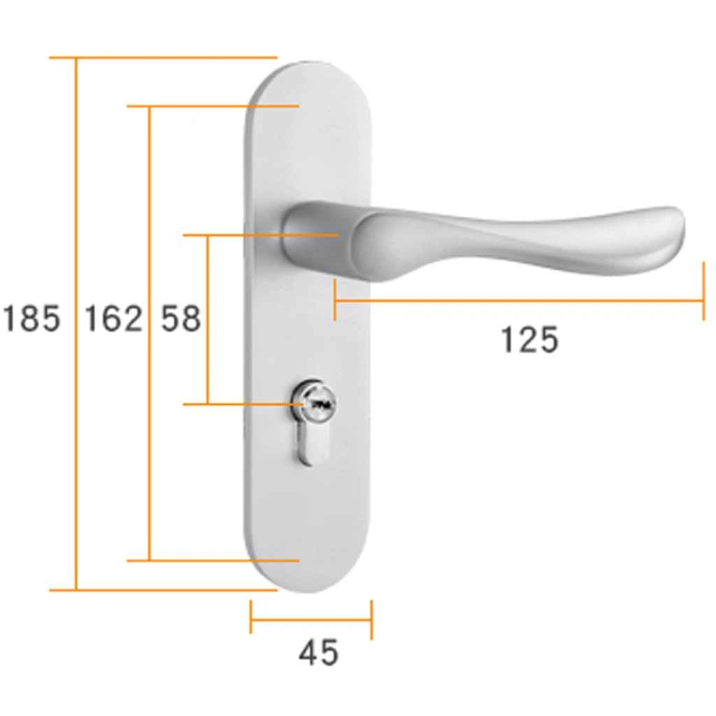 Door Handle Lock Front Back Lever Lock Bathroom Bedroom Door Handles #1