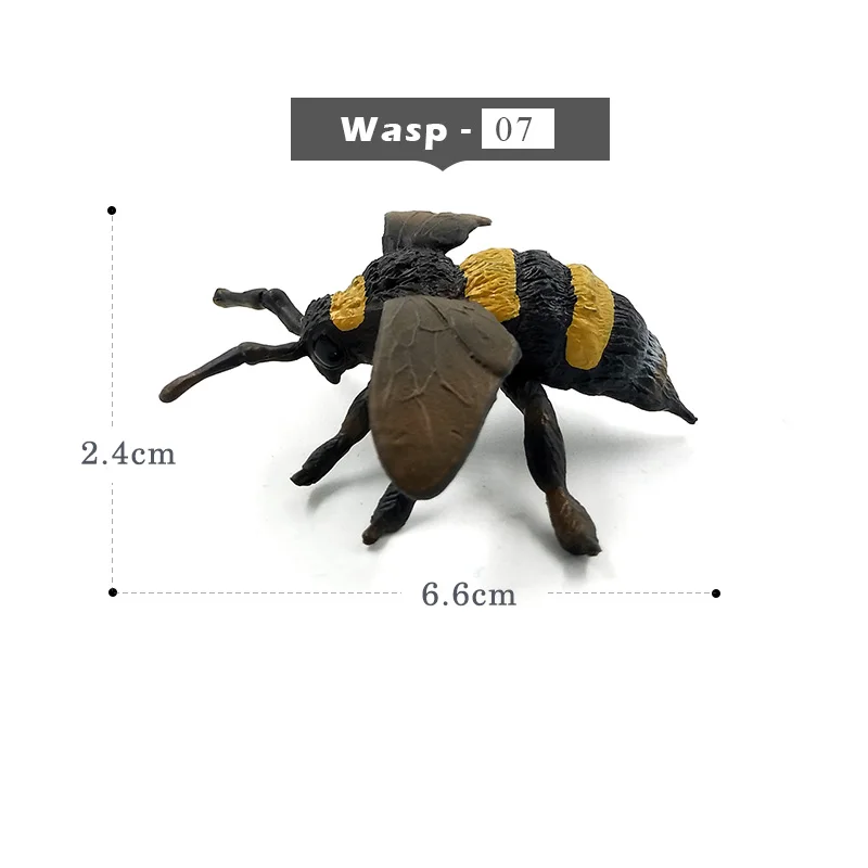 Имитация животных модель насекомое олень Жук паук пчела Божья коровка мантис бабочка фигурка домашний декор украшения Аксессуары - Цвет: Wasp