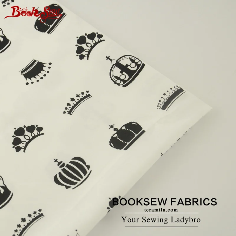 Booksew 2017 New Arrival Black Crown Cotton Twill Fabric Soft Cloth Tela For Baby Beding Dolls Patchwork Craft Quilting Tecido|fabric soft|cotton