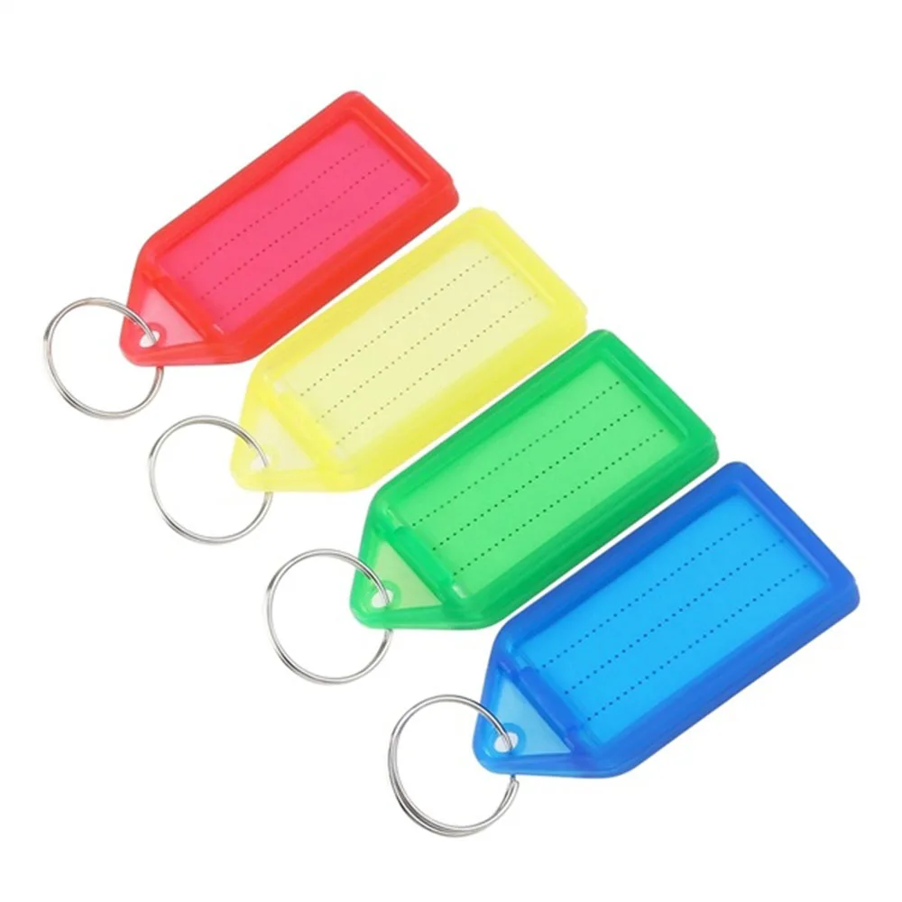 

Plastic Luggage ID Tags Label ID Key Tags With Split Ring Travel ID Identifier Name Card Label Travel Accessories Color Random