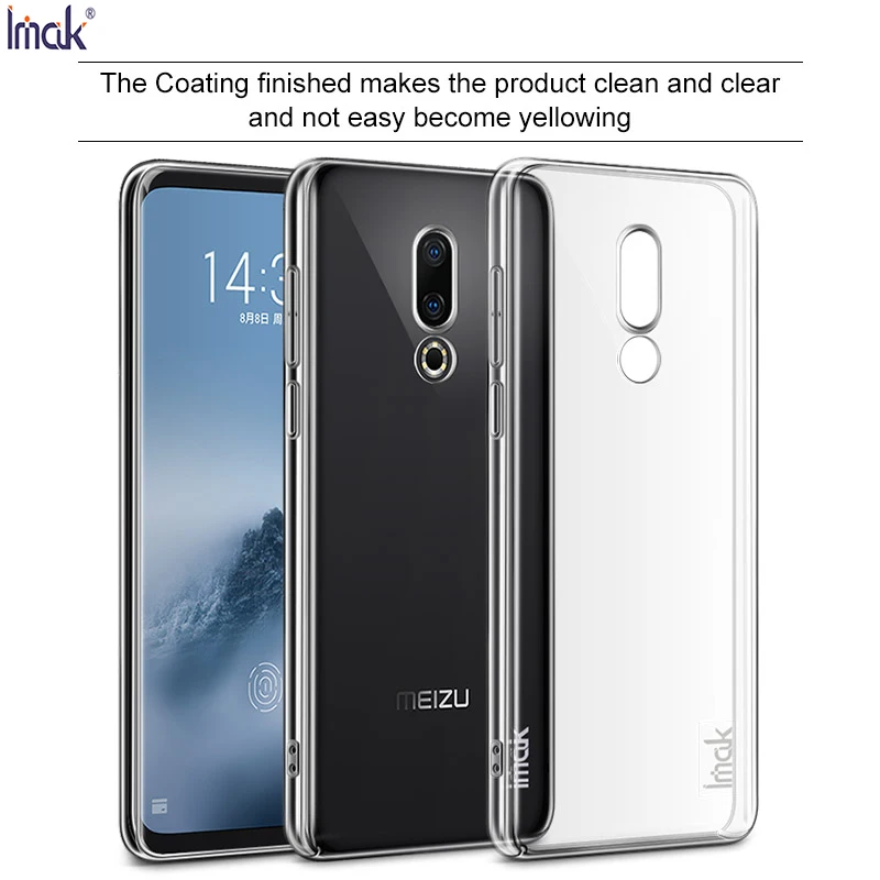 

New 2018 For Meizu 16th Cover Case IMAK Transparent Wear-resisting PC Hard Case Crystal Cover For Meizu 16th 6.0''