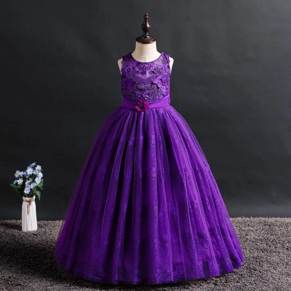 Кружевное платье принцессы для выступлений на фортепиано; вечерние платья с цветами на свадьбу; костюм для девочек-подростков; платье для девочек на день рождения и выпускной; BH-831