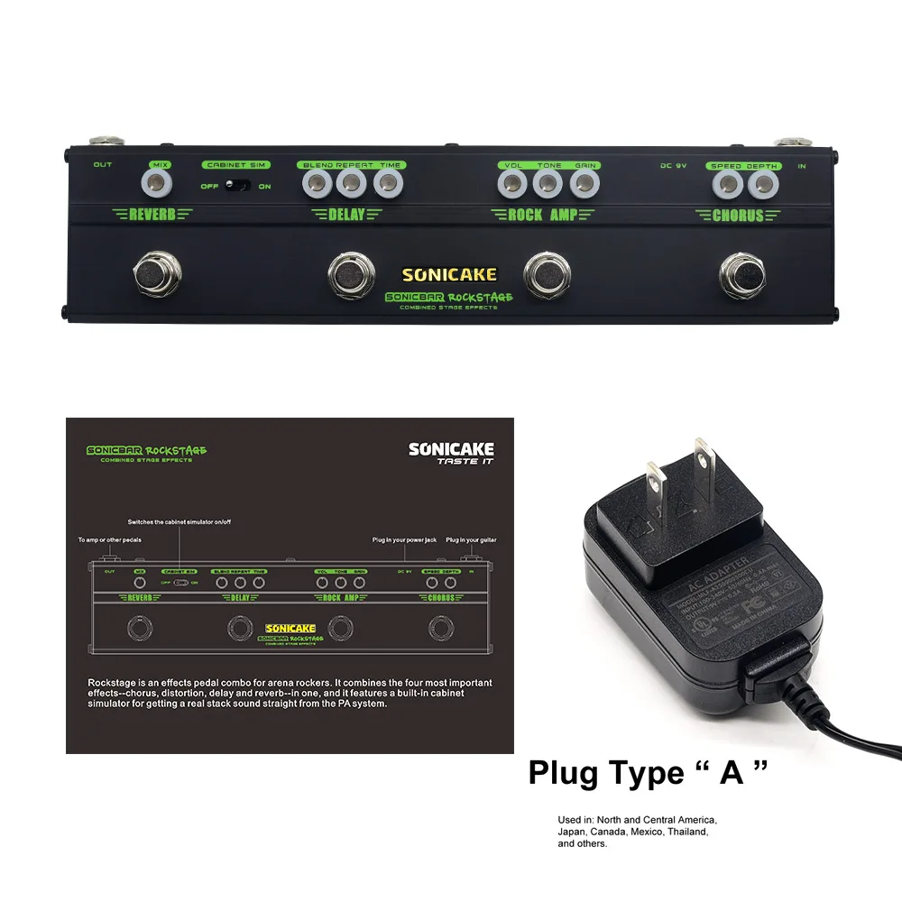 Sonicake Multi гитарные эффекты полосы педали Rockstage классический Арена Рок гитара