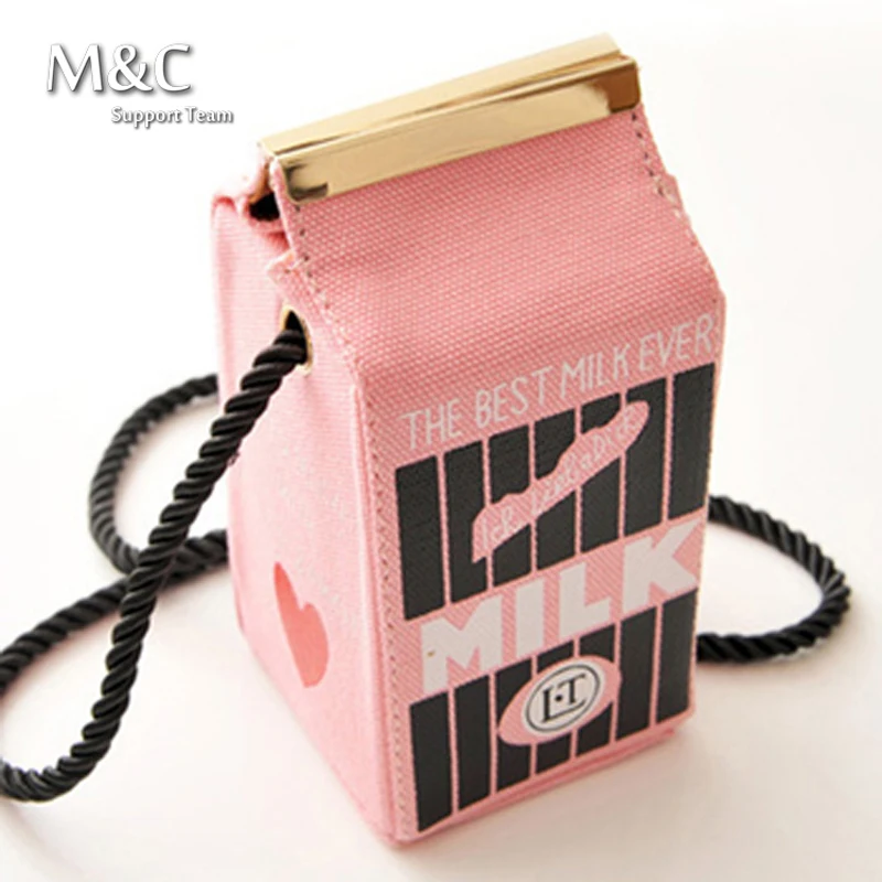 Hot Sale 2016 Cute Milk Box Shoulder Bags Lovely mini Small Bags
