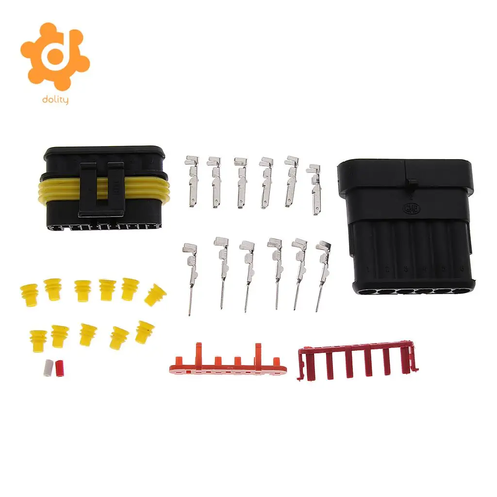 Baoblaze 1 Set 1/2/3/4/6 Pin HID Sealed Waterproof Quick Splice Electrical Wire Connector Plug
