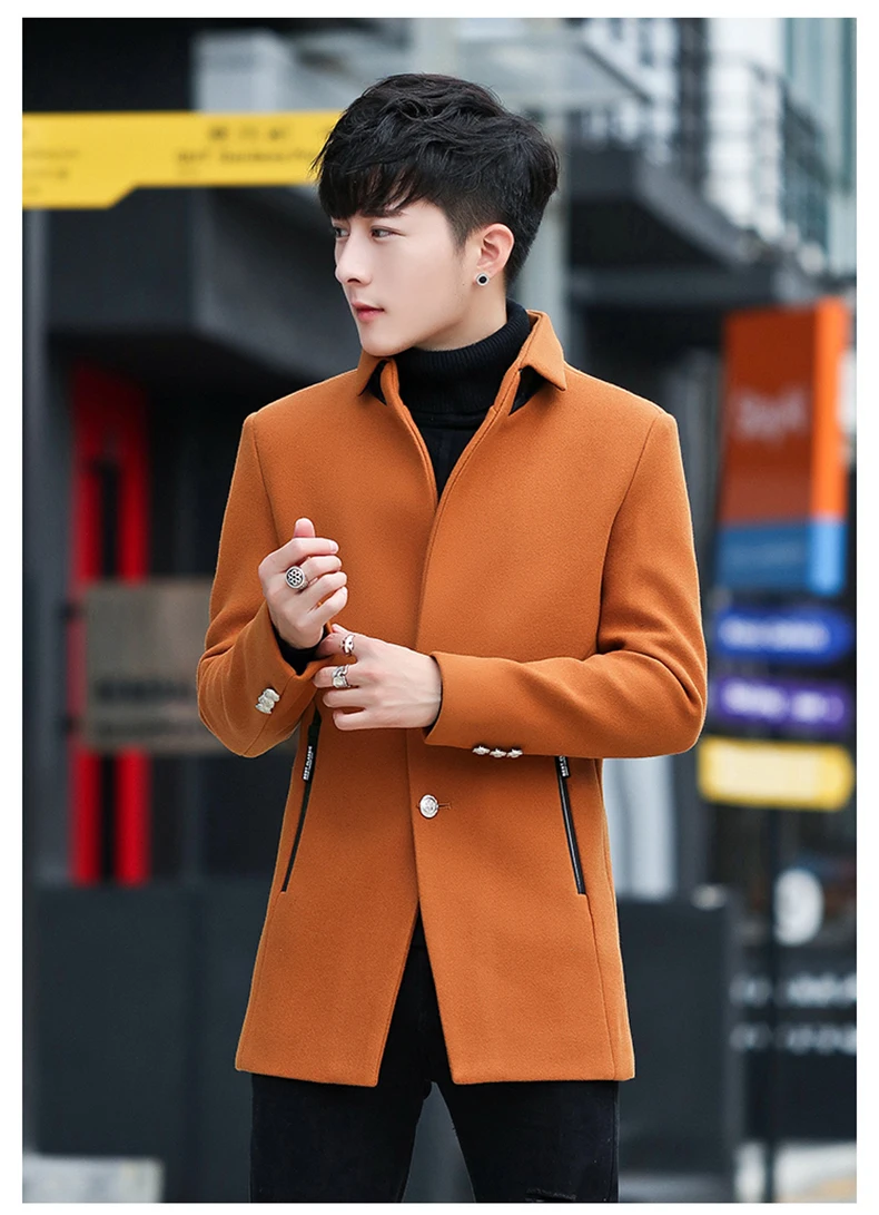 AYUNSUE, мужское пальто, осенне-зимние куртки, шерстяное пальто, мужское тонкое корейское пальто, красивое пальто, куртка Abrigos Hombre KJ265