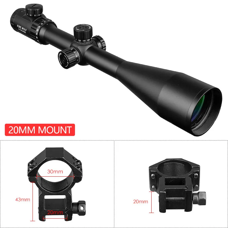 FIRE WOLF 8-32X56E Red Dot Green Sniper Scope компактные охотничьи прицелы с 20 мм/11 мм рельсовыми креплениями пневматическая винтовка с оптическим прицелом - Цвет: 20mm