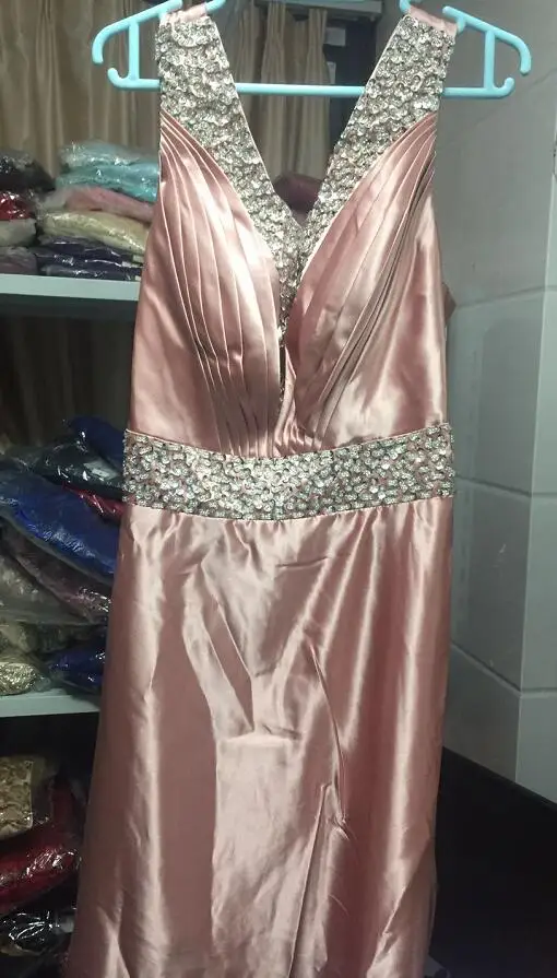 DongCMY официальное длинное вечернее платье Vestido de Festa Longo с v-образным вырезом модные вечерние платья больших размеров - Цвет: picture color