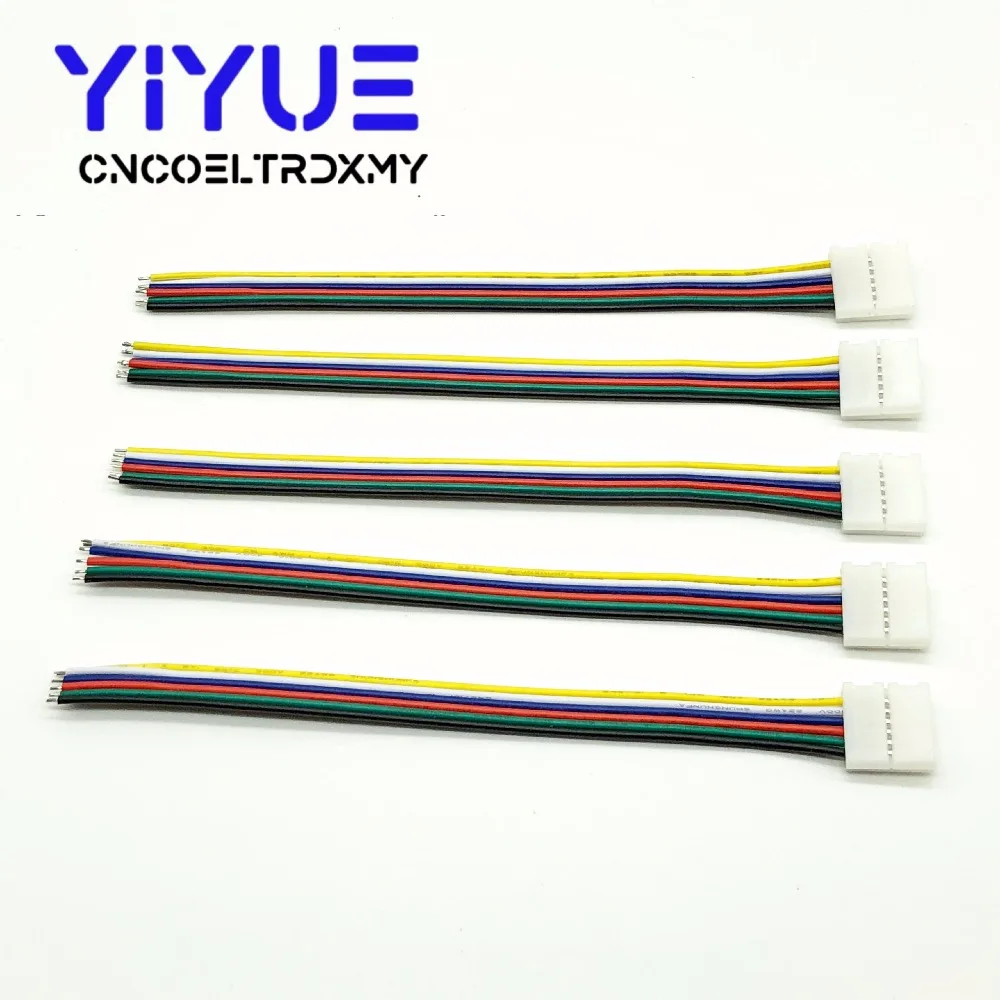 RGBWW LED Strip Connector 6pin 12mm Free Welding Connector 5pcslot for RGB+CCT LED Strip (8)