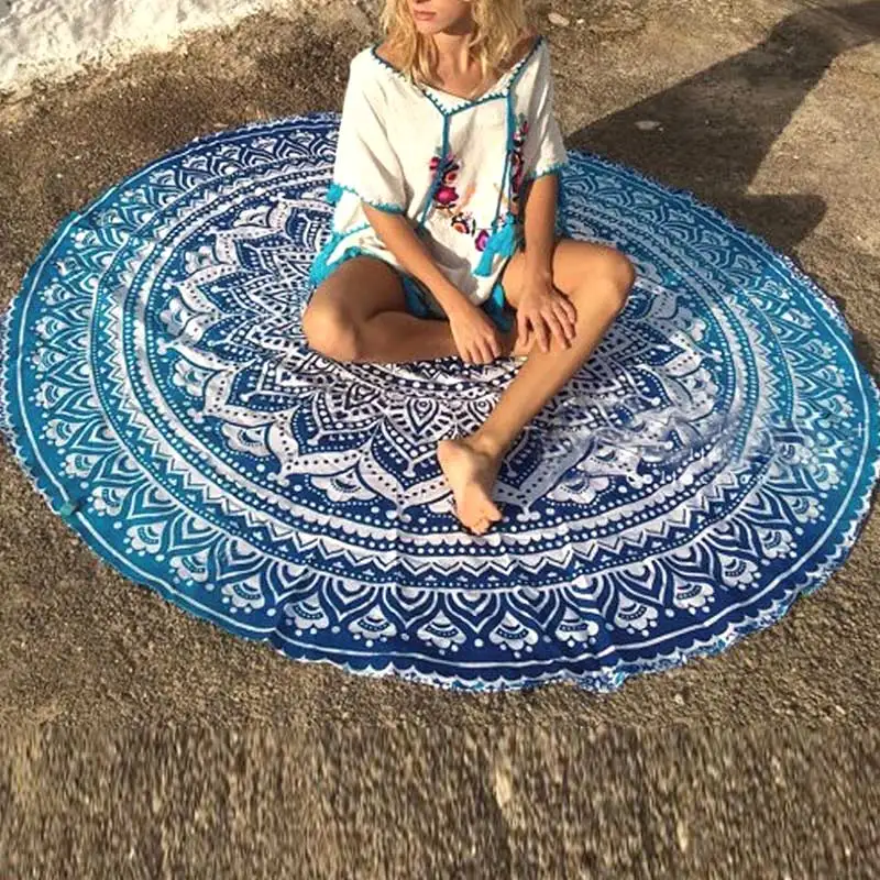 Mandala Round Tapestry Summer Beach Picnic Throw Rug Blanket Bohemia Mats LBShipping