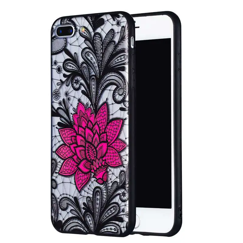 

Rose Patterned Case For iPhone 6 6S 7 8 Plus Cover Hard Plastic Phone Bag Case For iPhone X XR XS Max 6 6S 7 8 Plus Back Cover