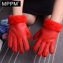 MPPM перчатки из натуральной кожи перчатки для родителей и детей Зимние шерстяные меховые перчатки варежки из натуральной овчины перчатки для девочек и мальчиков