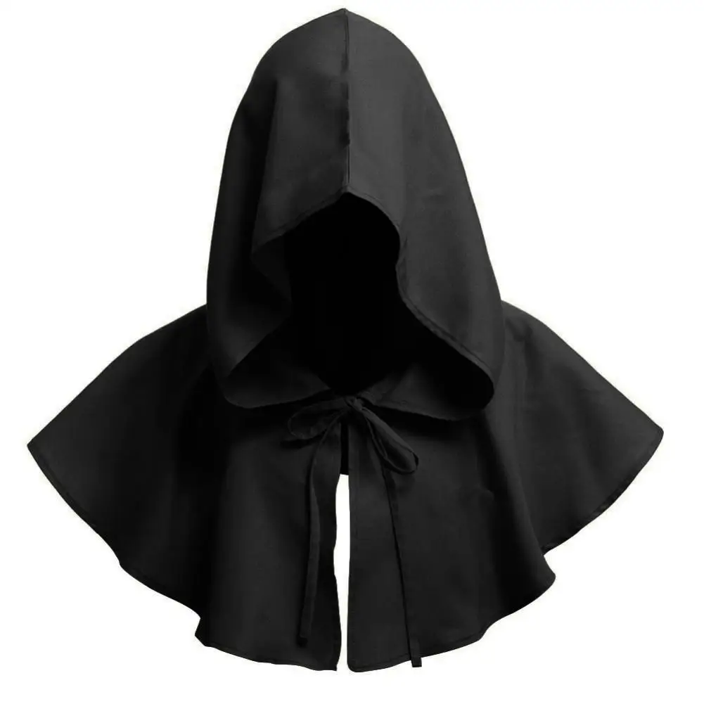 

Men Women Medieval Cowl Hat Renaissance Monk Halloween Cosplay Hooded Cape new