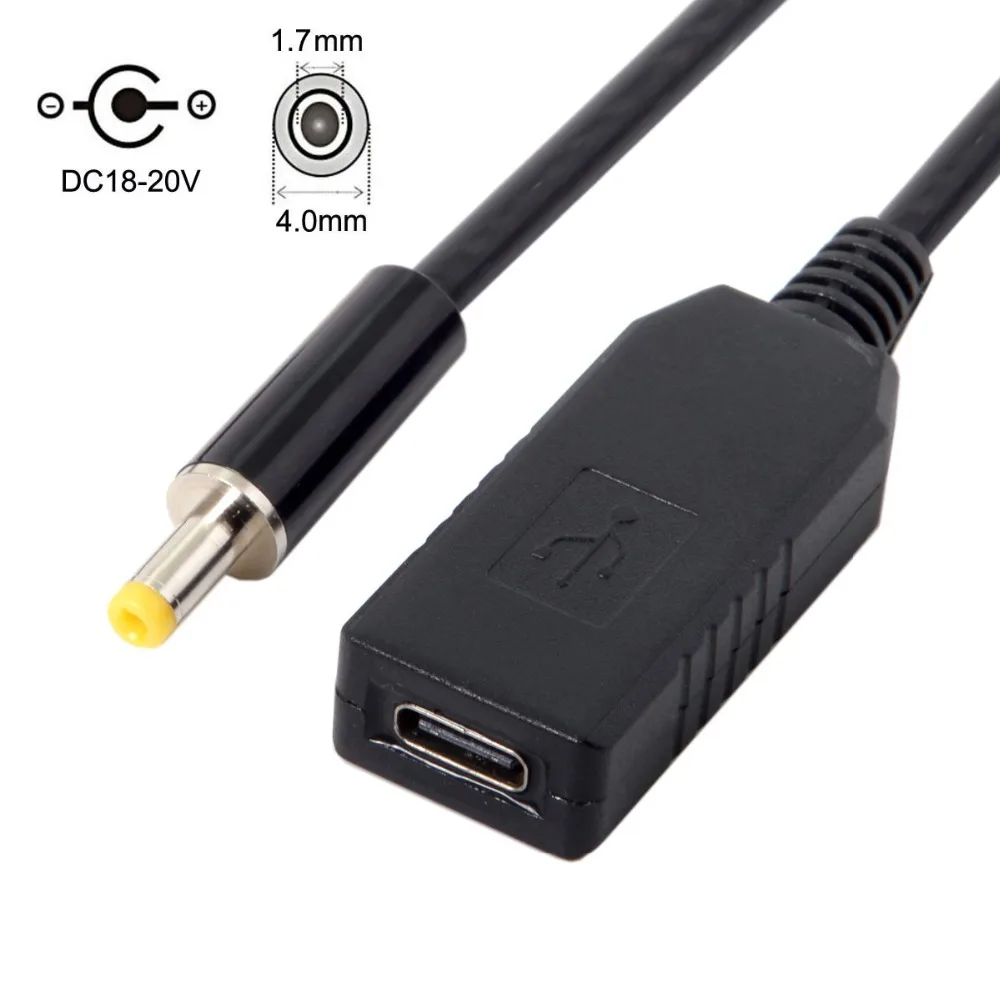 

USB 3.1 Type C USB-C to DC 20V 4.0 1.7mm Power Plug PD Emulator Trigger Charge Power Cable for Laptop