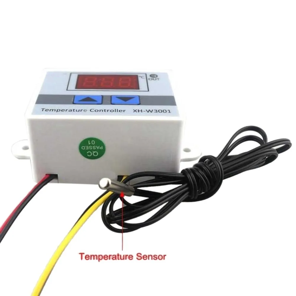 220 В цифровой светодиодный термостат переключатель водонепроницаемый зонд провод подключения высокочувствительный датчик температуры