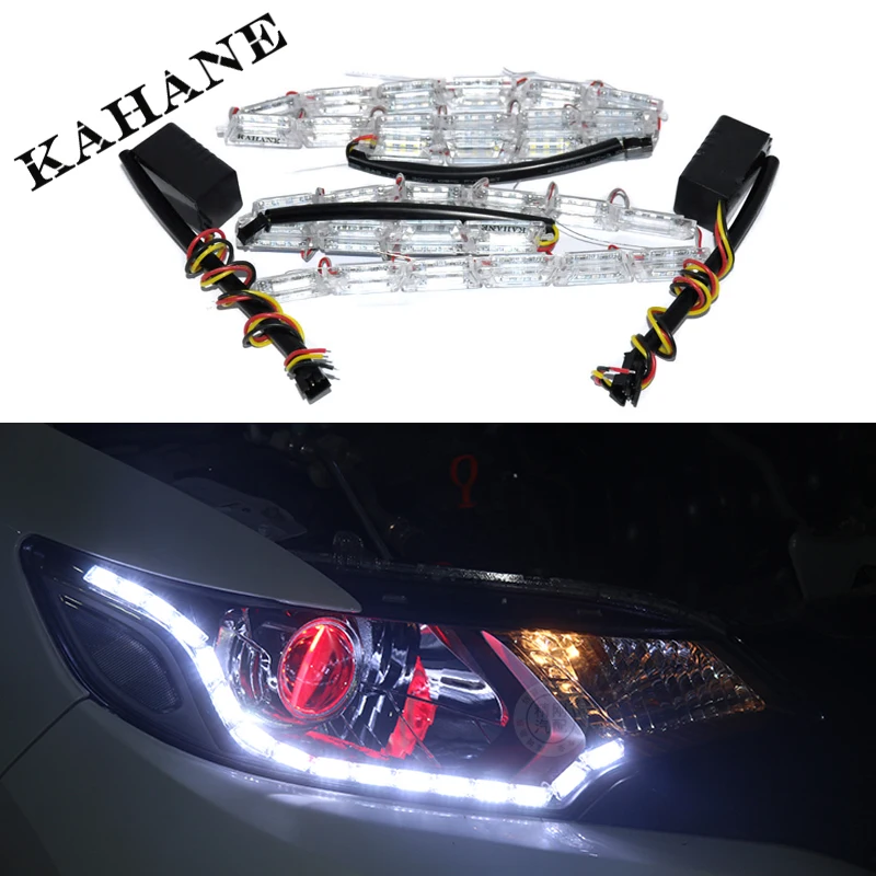 

LED Car Flexible White/Amber Switchback LED Strip Light for Headlight Dual Color DRL Turn Signal
