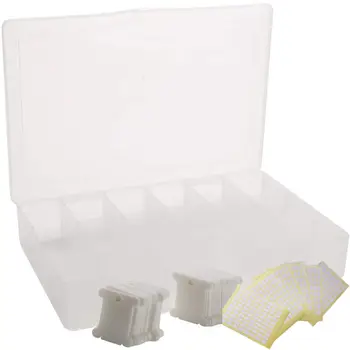 

Embroidery Floss Organizer Box - 17 Compartments with 100 Hard Plastic Floss Bobbins and 480 Floss Number Stickers. (Full Set)