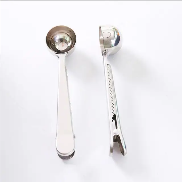 Best Price 10PC Multifunction Stainless Steel Food Spoon Milk Tea Ground Coffee Scoops With Bag Clip Sealing Powder Drinkware Tools Best Price 10PC Multifunction Stainless Steel Food Spoon Milk Tea Ground Coffee Scoops With Bag Clip Sealing Powder Drinkware Tools