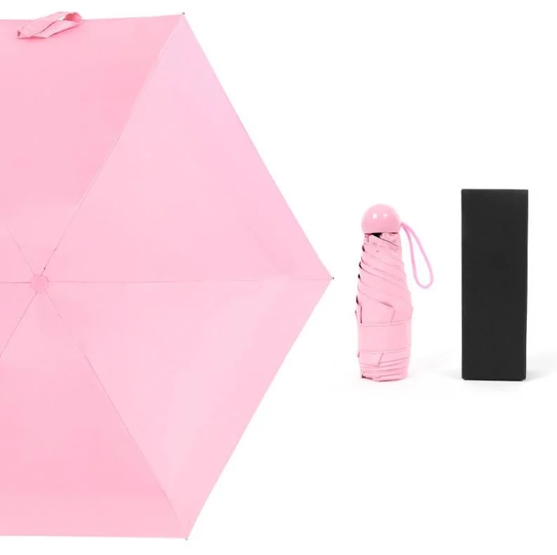 

NEW type with Gift box Mini Capsule Umbrella Pocket Light May stand UV Windproof Folding Travel Compact 18CM