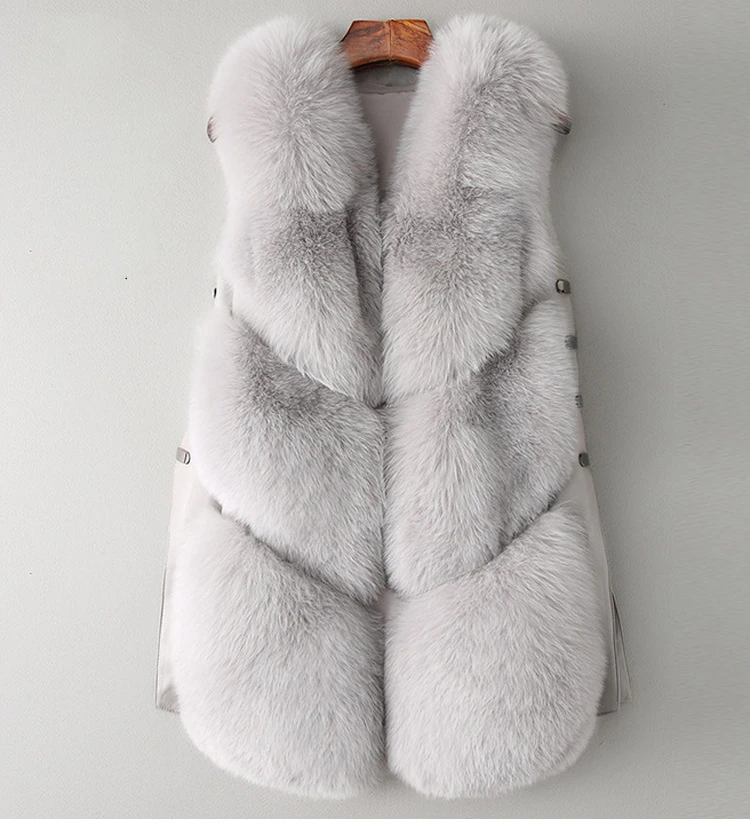 Lisa Colly зимний женский жилет из искусственного меха модная теплая без рукавов шуба из искусственного лисьего меха куртка женская пушистая Толстая меховая жилетка пальто