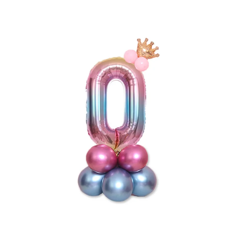 Воздушные шары на день рождения, радужные шары из фольги с цифрами для детей 1, 2, 3, 4, 5, 6, 7, 8, 9 лет, украшения для вечеринки на день рождения, детский Декор, воздушный шар