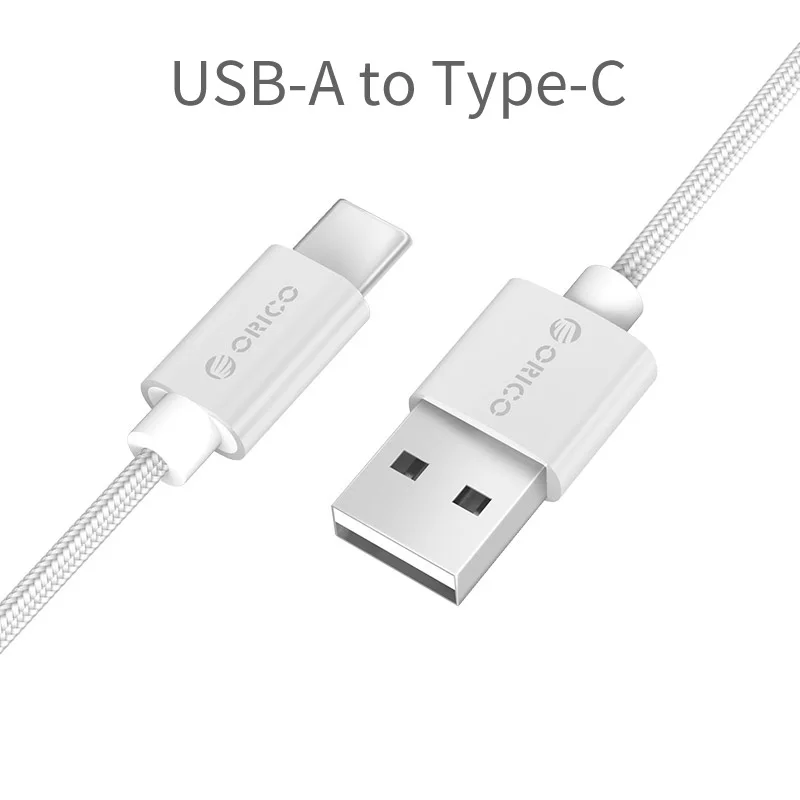 ORICO, USB кабель, нейлон, USB-A, микро USB кабель для Xiaomi, huawei, SamSung, Meizu, Letv, USB кабель для синхронизации и зарядки, 1 метр - Цвет: Type C Silver HTF