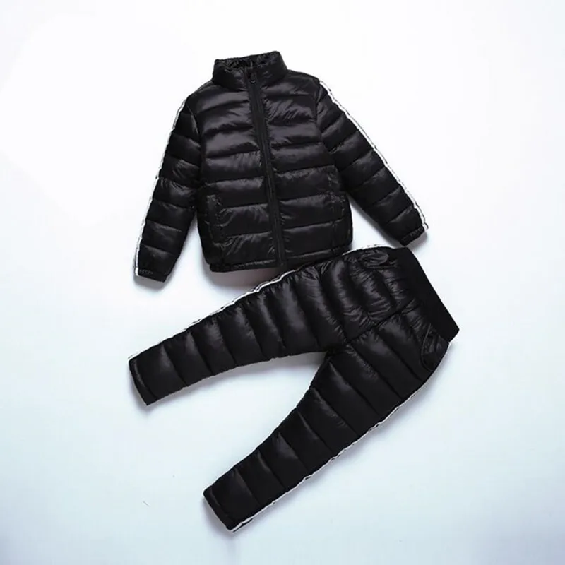 

Kids Down Cotton Sportswear Clothes Set for Boys Girls Winter Down-Jackets+Pants Overalls Suit New Baby Snowsuit