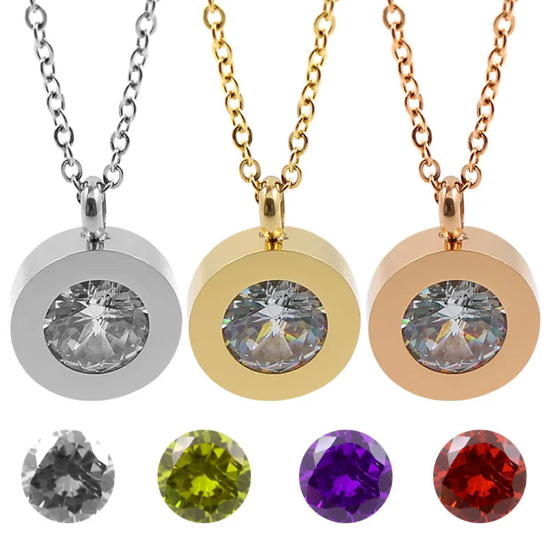 

Rose Gold Color Women Crystal Chain Necklaces Stainless Steel 4 Colors Stones Choker Necklace & Pendants Trendy Jewelry Gift