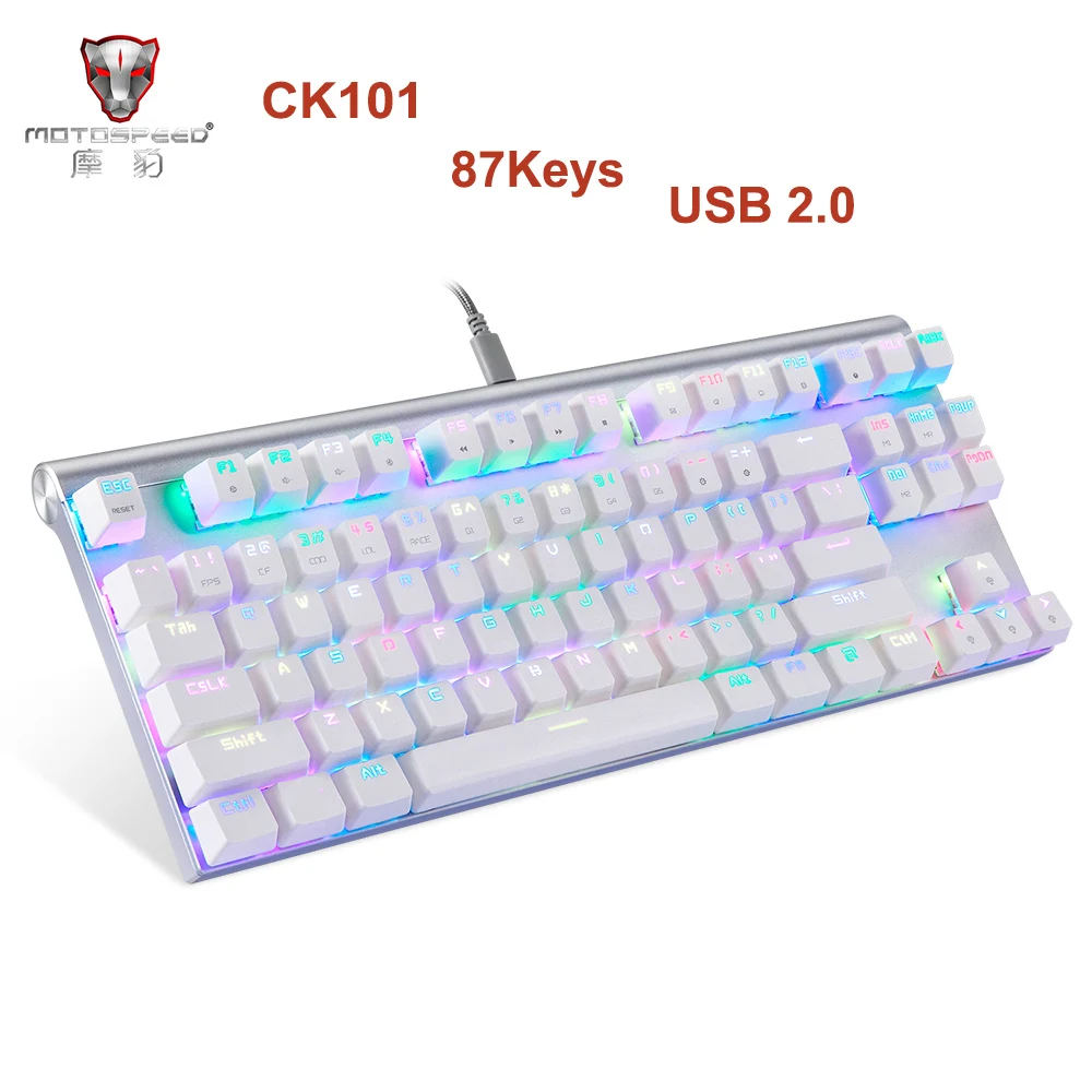 

Motospeed CK101 Wired Mechanical Gaming Keyboard Metal 87 Keys RGB Blue Red Switch LED Backlit klavye for Gamer Computer