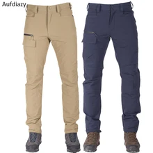 Aufdiazy дизайн тактика в сочетании с походными штанами мужские эластичные Мульти Карманы быстросохнущие Походные штаны JM118