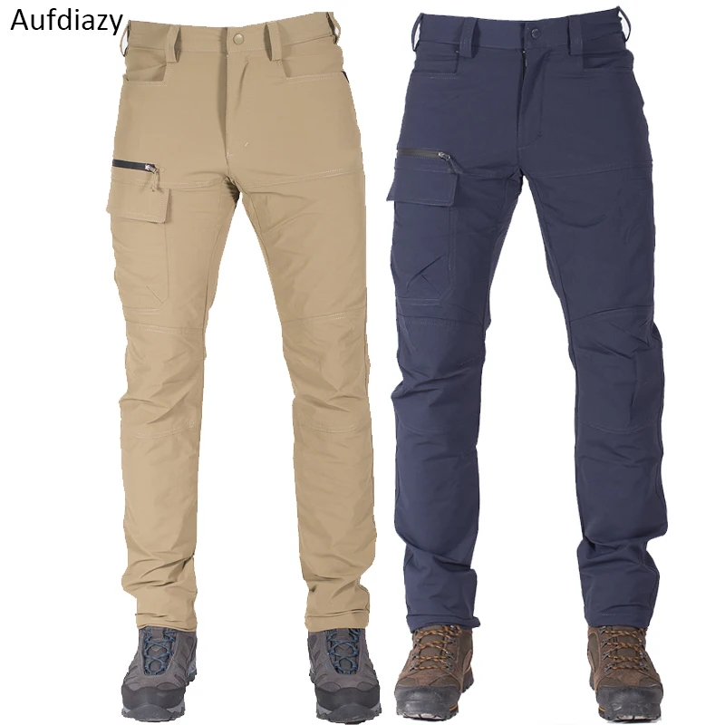 Aufdiazy 2018 New Design Tactic Combined With Hiking Pants Men's Stretch Multi Pockets Quick Dry Camping Trekking JM118 | Спорт и