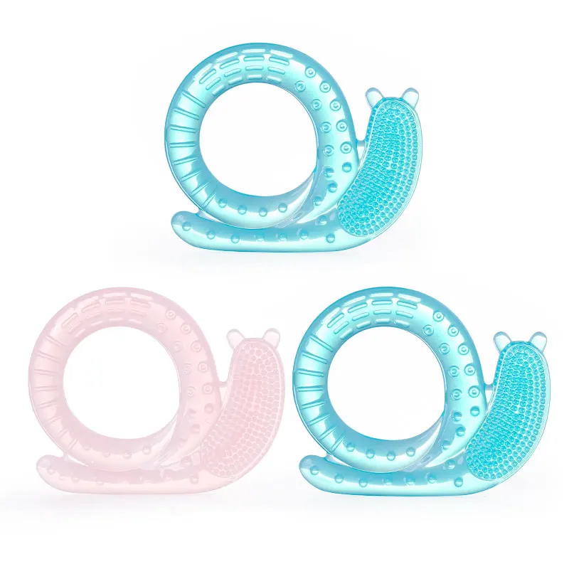 

Upgrade Pure Liquid Silicone Baby Teethers BPA Free Cute Snail Infant DIY Ring Teether Toddler Chew Charms Kids Teething Toys