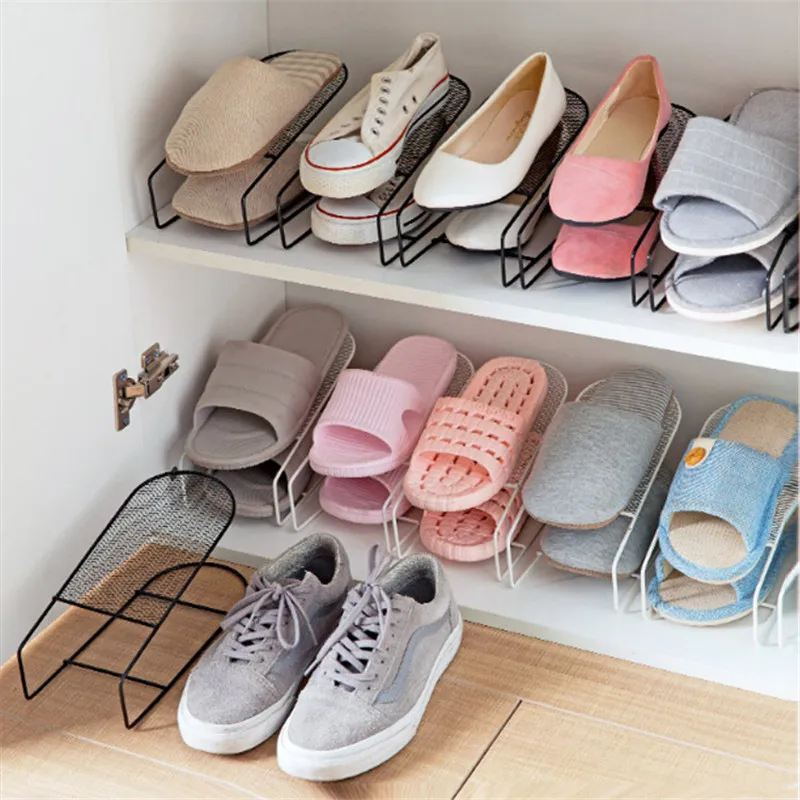 Shoe Shelf Iron Shoes Organizer Hanging Shoes Rack Hot Iron Shoe Holder Stand Double Storage Rack Organizer Home Decor