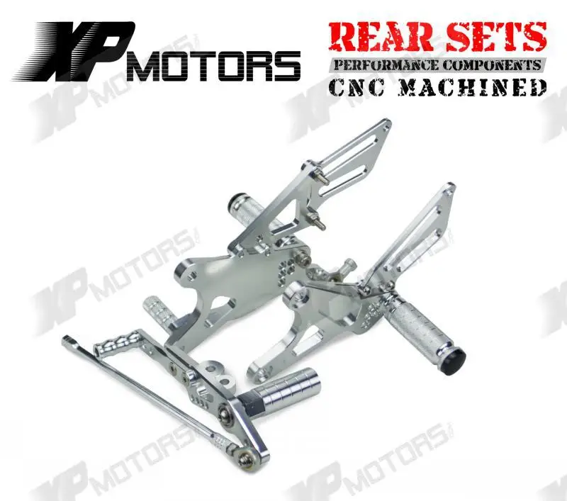 

New Arrived CNC Adjustable Foot pegs Rearset Rear Sets Fit For Yamaha YZF-R1 LE 2009 2010 2011 2012 Silver